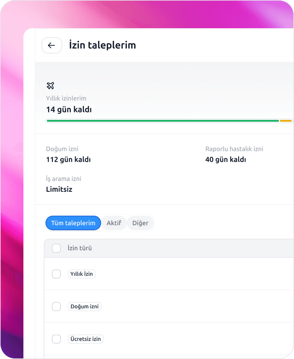 Leave management interface